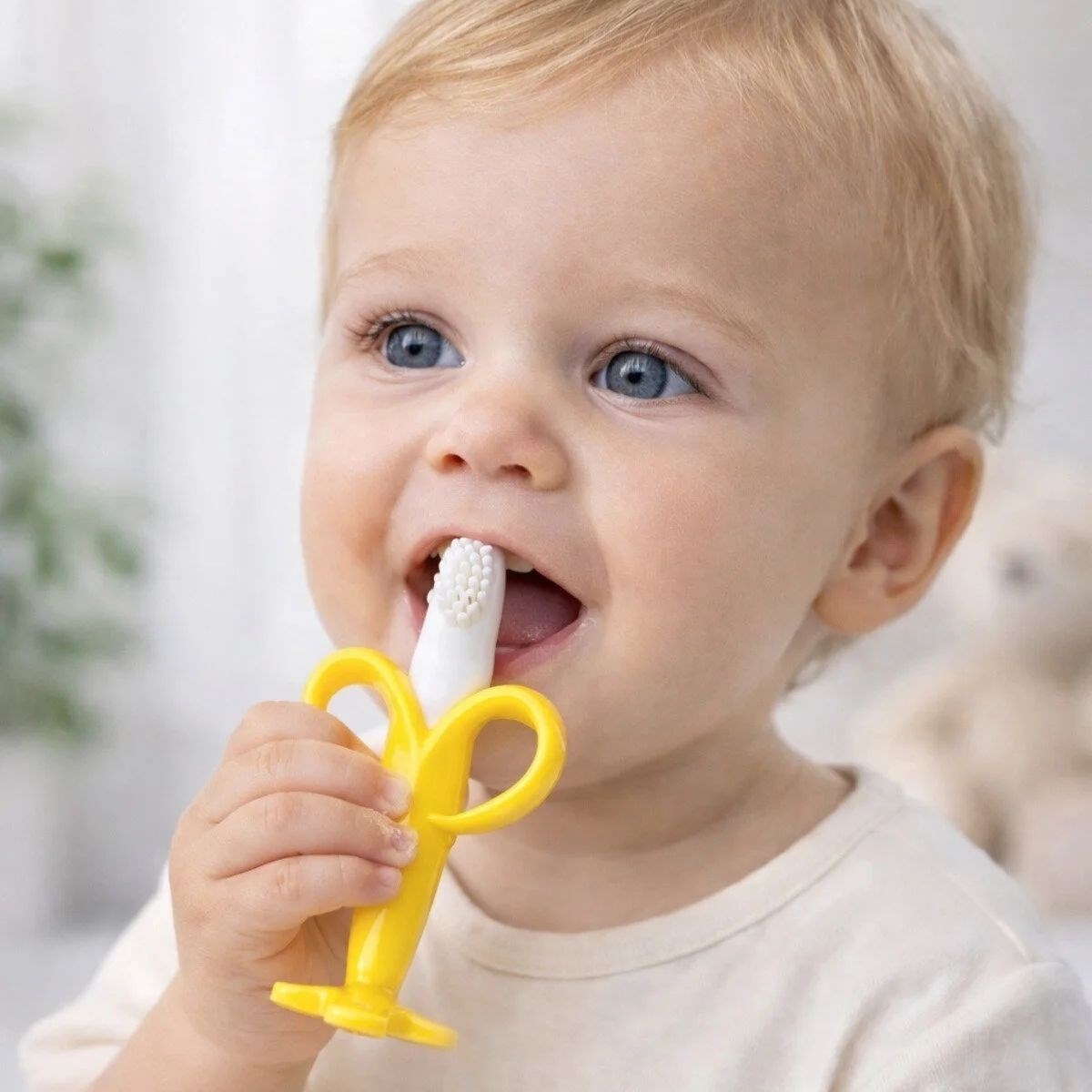 Muz Şekilli Diş Kaşıma Aparatı – Bebekler İçin Silikon Diş Kaşıyıcı, Diş Çıkarma Oyuncağı