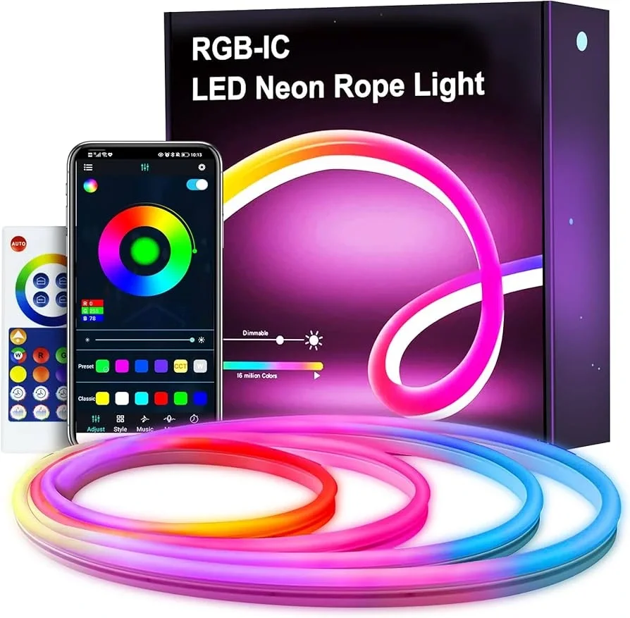 Neon LED Esnek Aydınlatma - RGB MAGIC SMART - 5 Metre Paket IP67 - Uzaktan Kumanda + Uygulama