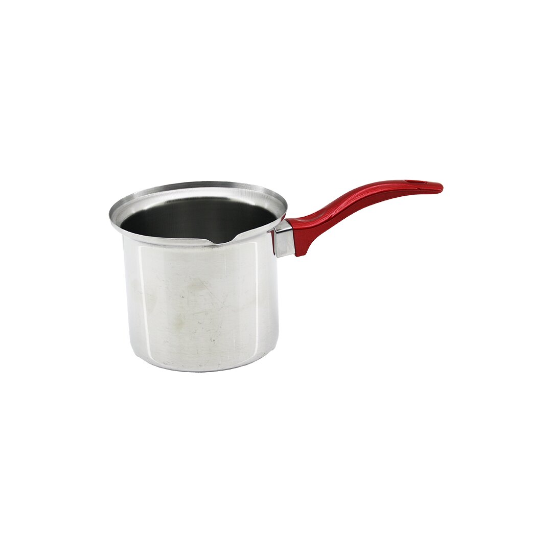 NO-4  ÇELİK CEZVE  KIRMIZI KULP
