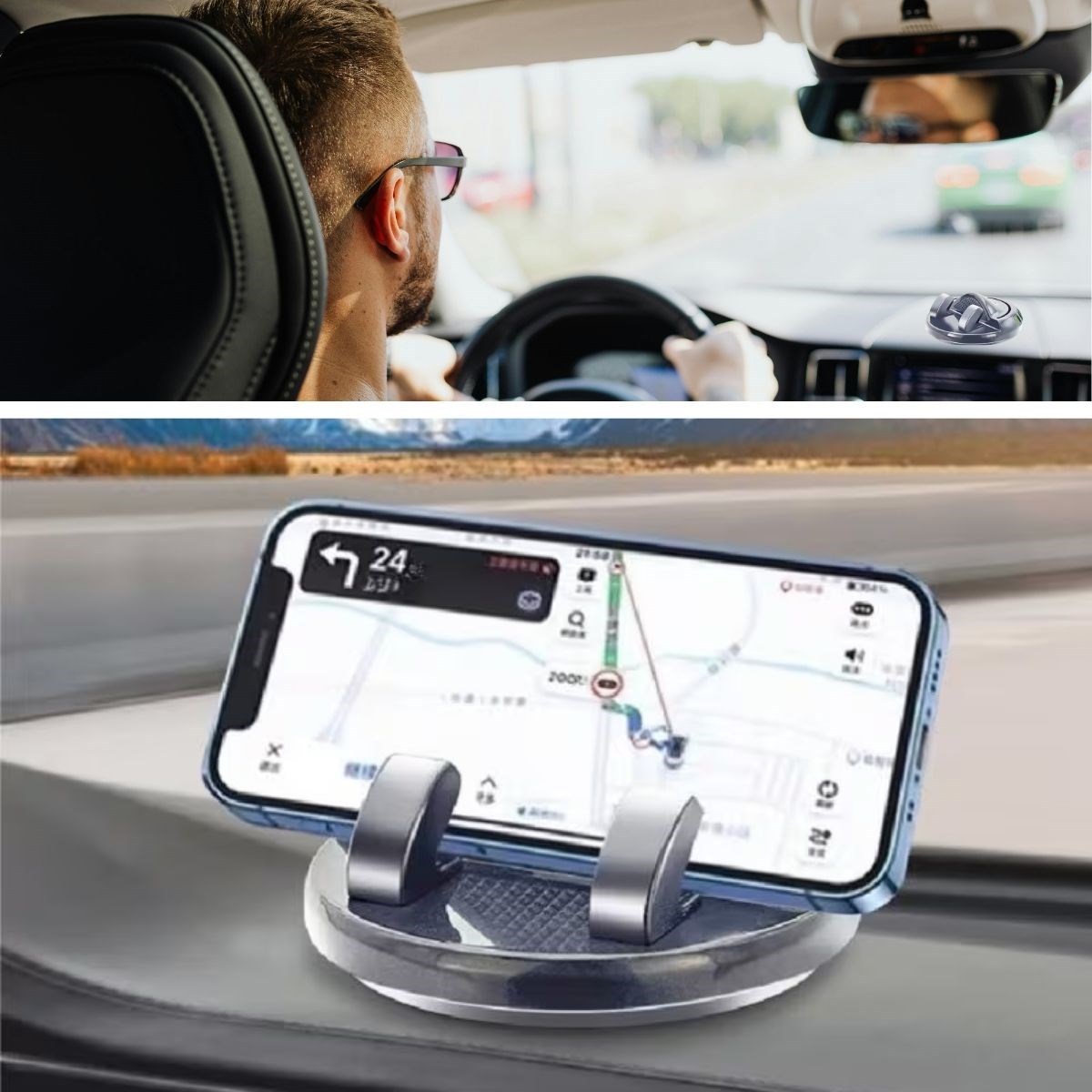 Numaratörlü Güçlü Yapışkanlı 360 Derece Dönebilen Su Geçirmez Araç İçi Telefon Tutucu Plastik Aparat