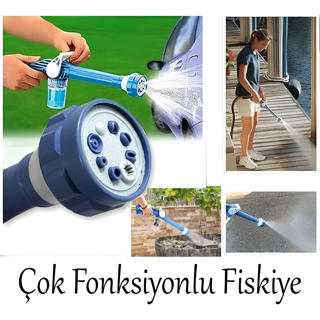 Otomobil Yıkama Sulama Fonksiyonlu Su Püskürtme Tabancası Deterjanlı Akıllı Tayzikli Basınçlı Bahçe