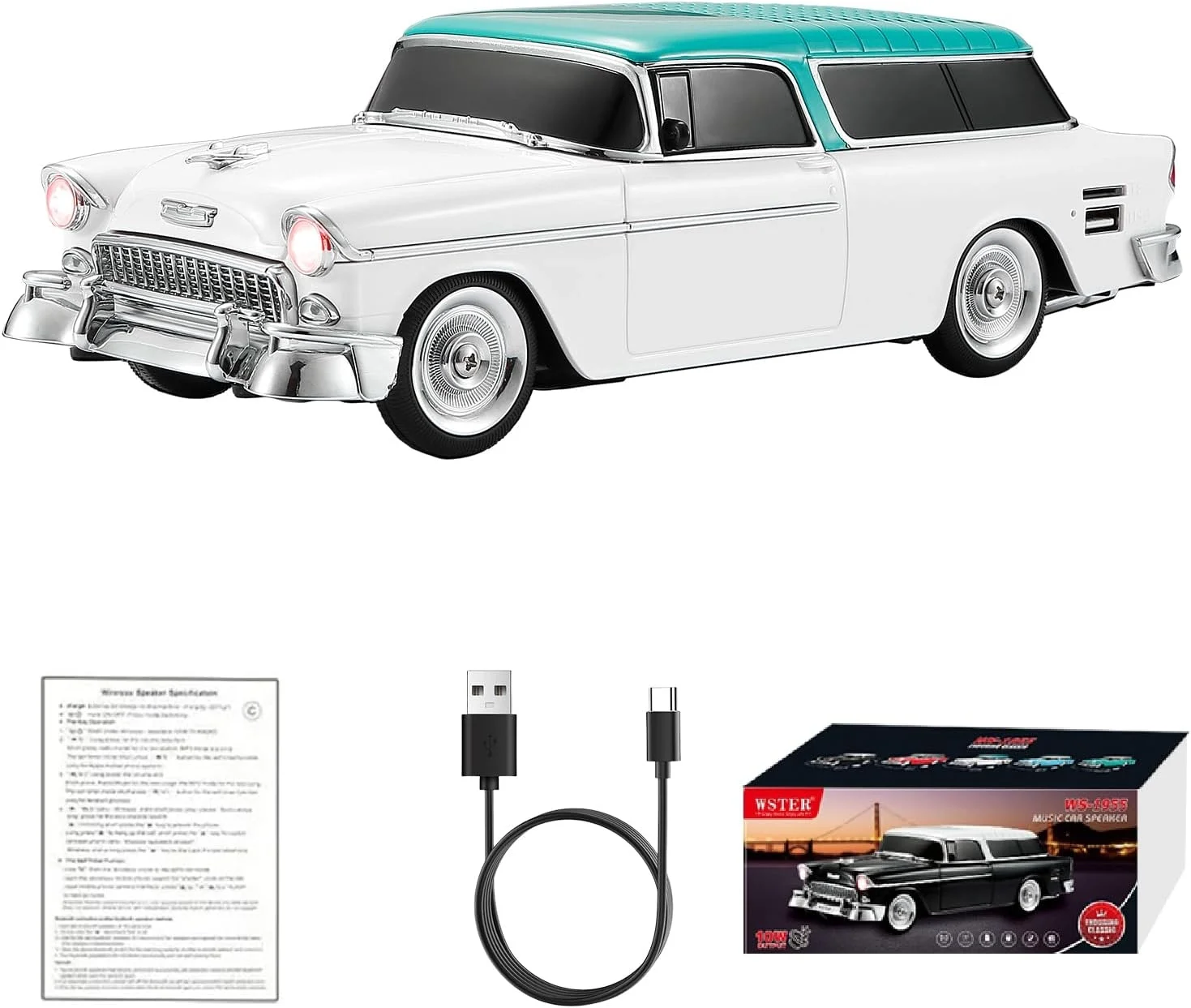 Retro Klasik Araba Bluetooth Hoparlör Kablosuz HD Ses FM Radyo YG-1955