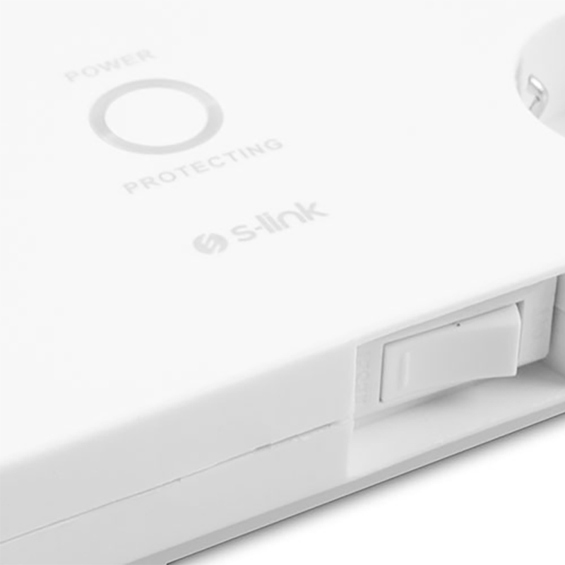 S-LINK SPG3080 2M 3G1.5MM2 900 JOULE 8Lİ AKIM KORUMALI BEYAZ PRİZ