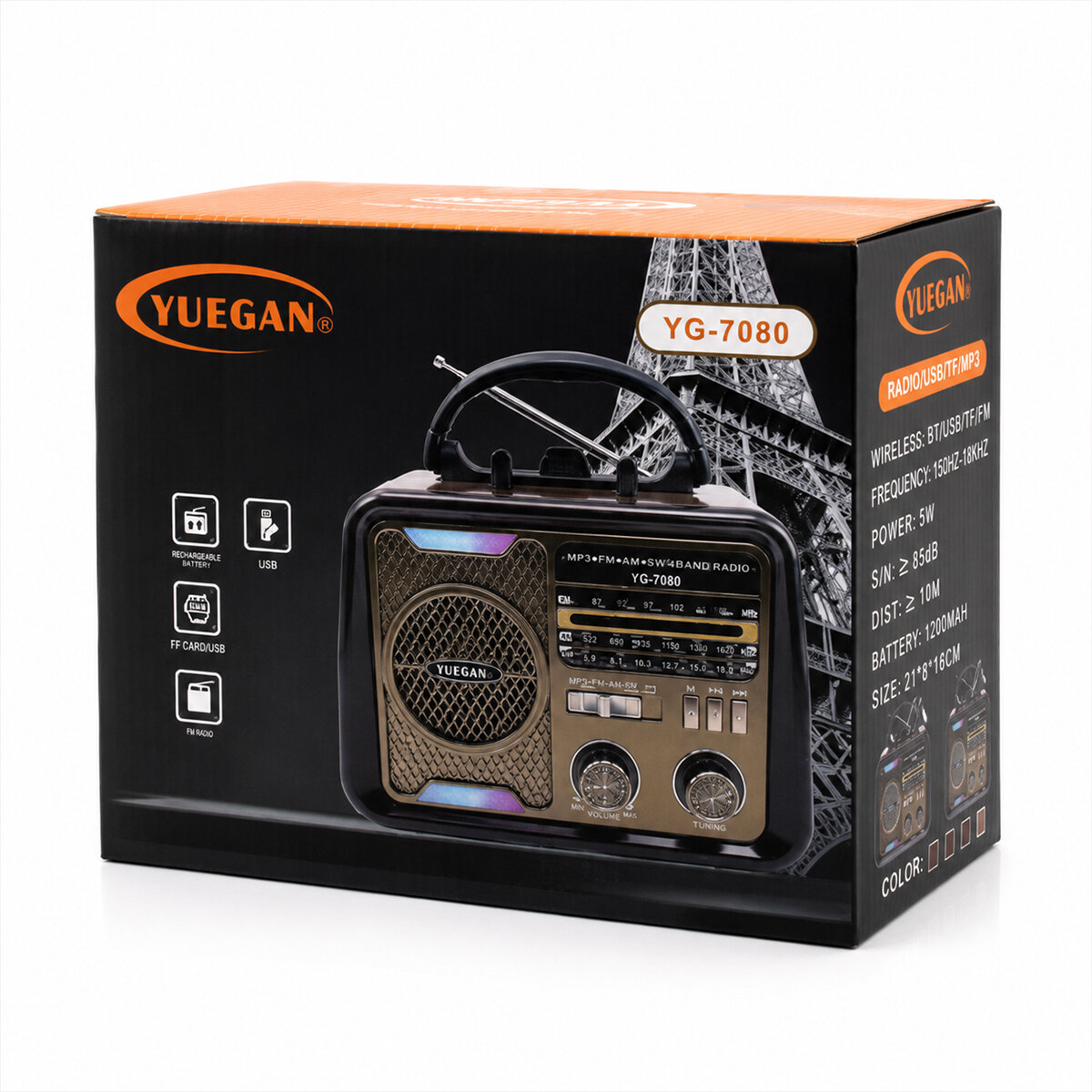ŞARJLI - NOSTALJİ BLUETOOTH İBRELİ FM RADYO MP3 USB - TF PLAYER SPEAKER PL-4702