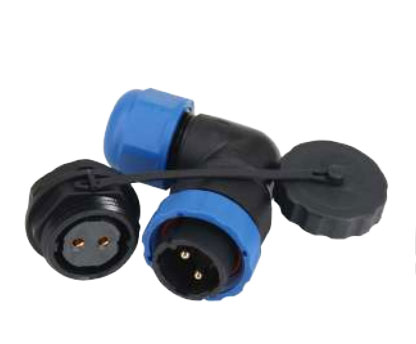 SD20 SU GEÇİRMEZ 2 PİN 20 MM YUVARLAK KONNEKTÖR (90° DİRSEK)