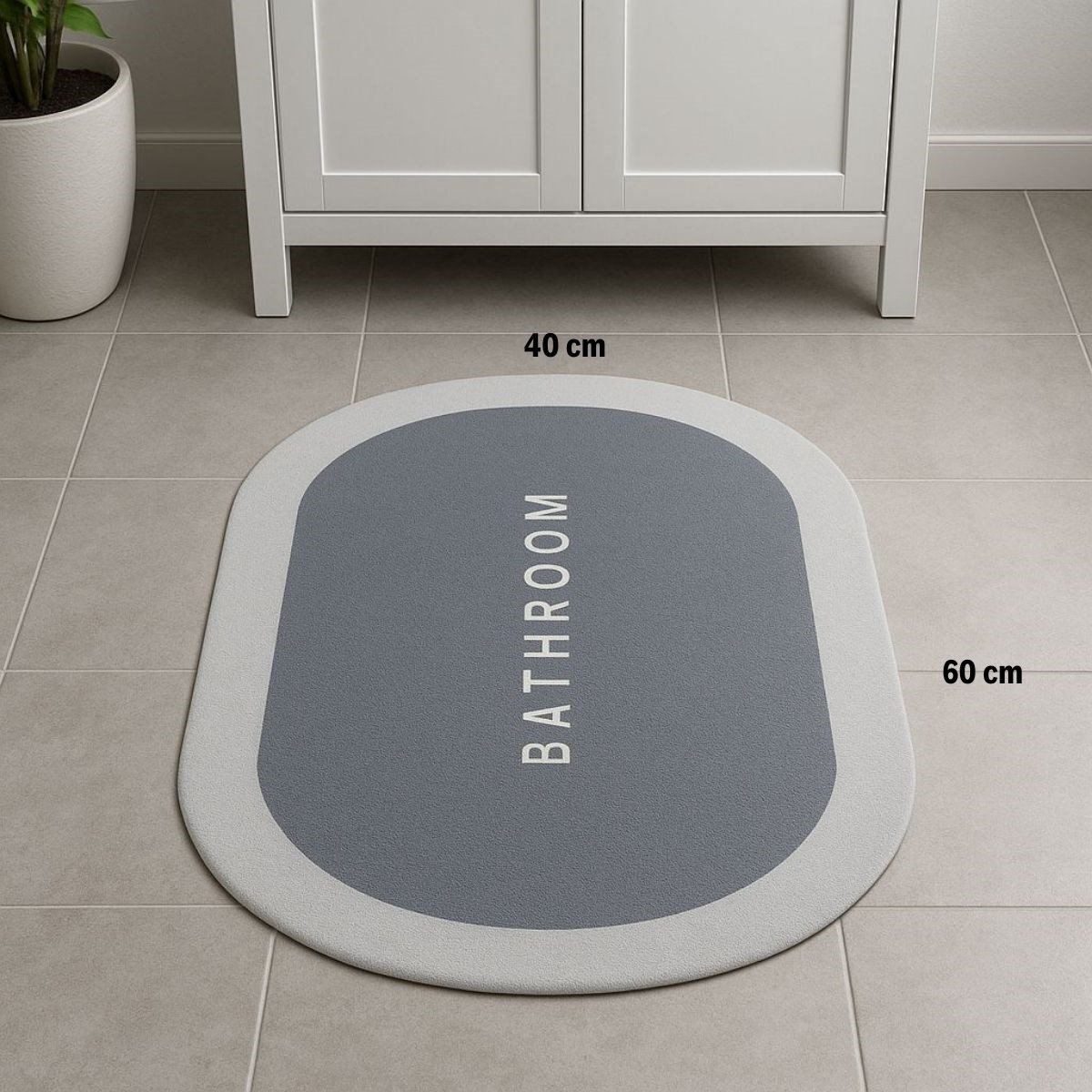 Sihirli Süper Su Emici Kaymaz Tabanlı Oval Paspas 40*60 cm