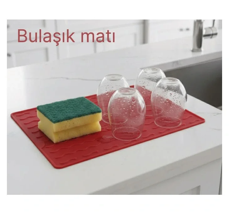 Silikon Bulaşık Kurulama Matı 30*40 cm Gıdaya Uygun Uzun Ömürlü