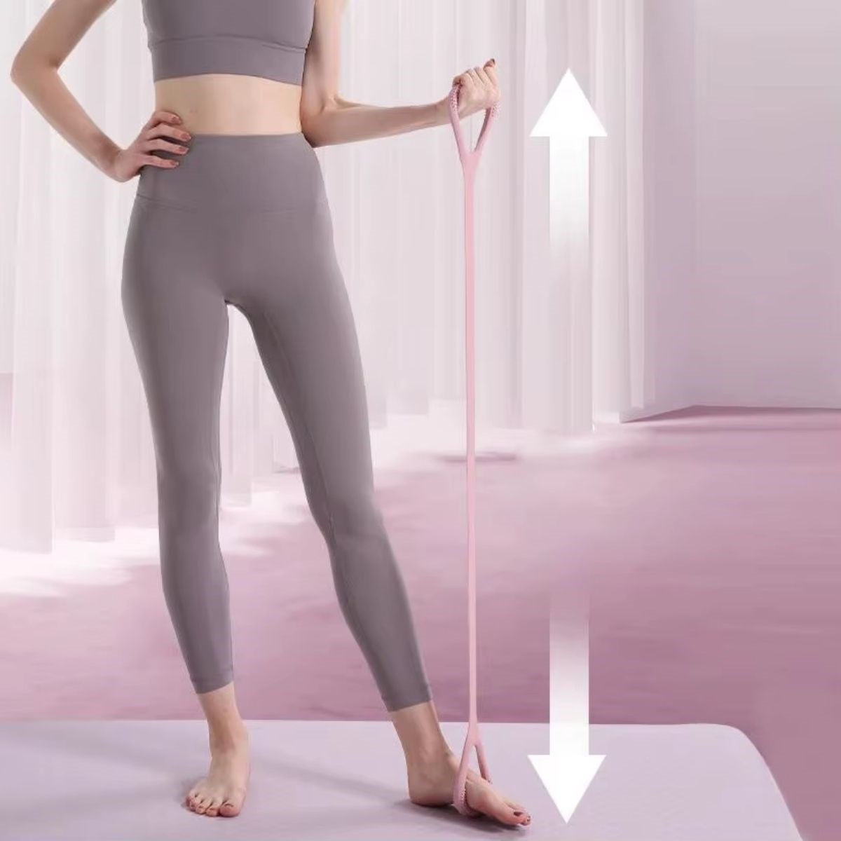 Silikon Pilates &amp; Egzersiz Direnç Bandı – Yoga, Aerobik, Squat ve Spor İçin Çok Amaçlı Fitness Lastiği