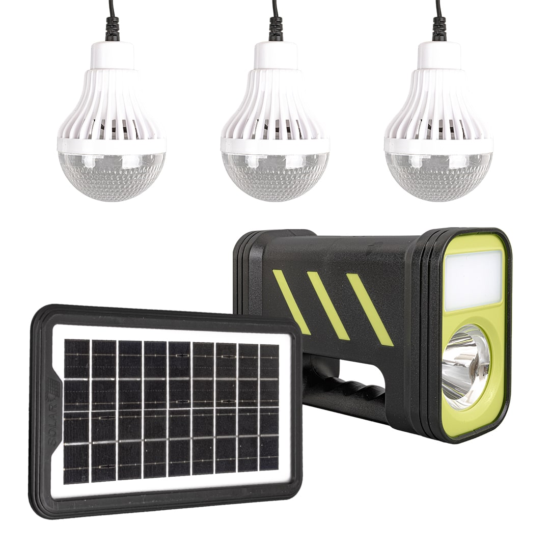 SOLAR PANELLİ 3 AMPULLÜ SET AKÜLÜ SOLAR IŞILDAK FENER