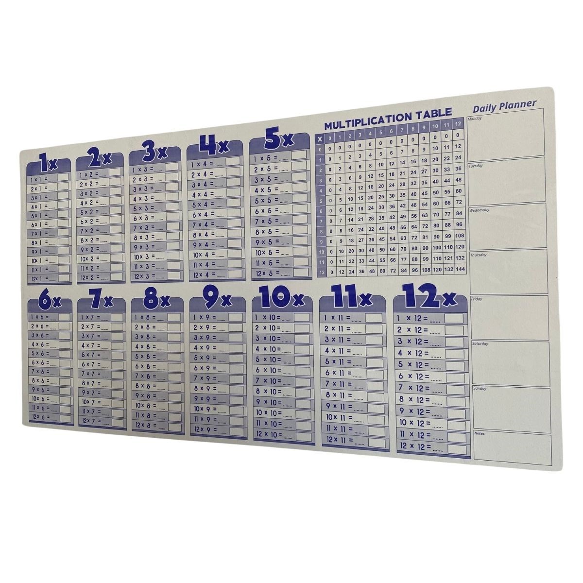 Statik Akıllı Kağıt Ingilizce Çarpım Tablosu 100x56 Cm(1 Adet Silgili Kalemli)
