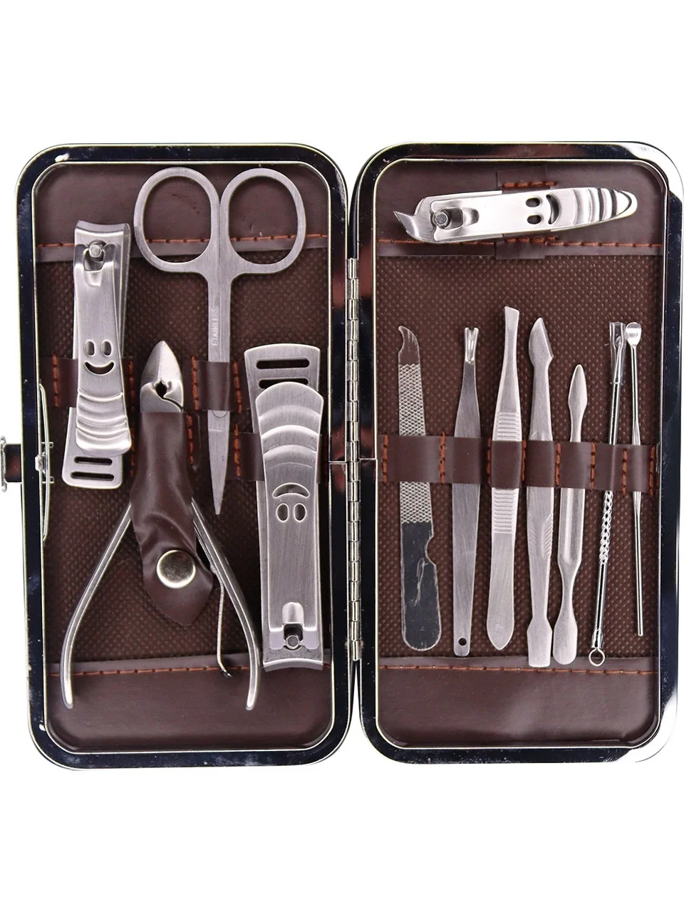 Tırnak Makası Tırnak Bakım Seti Deri Çantalı 12 Parça Set