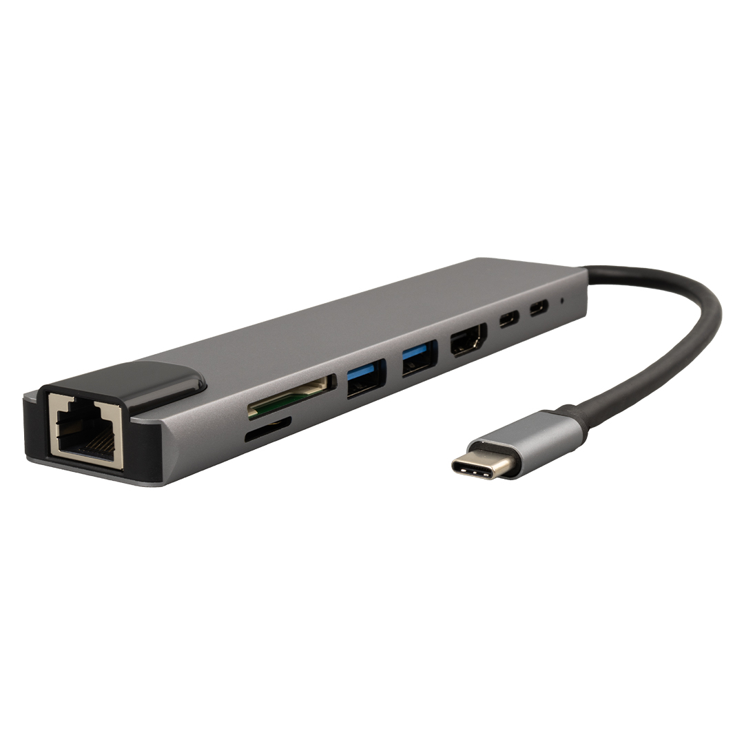TYPE-C 8IN1 HDMI COK FONKSIYONLU USB 3.0 DOCK STATION