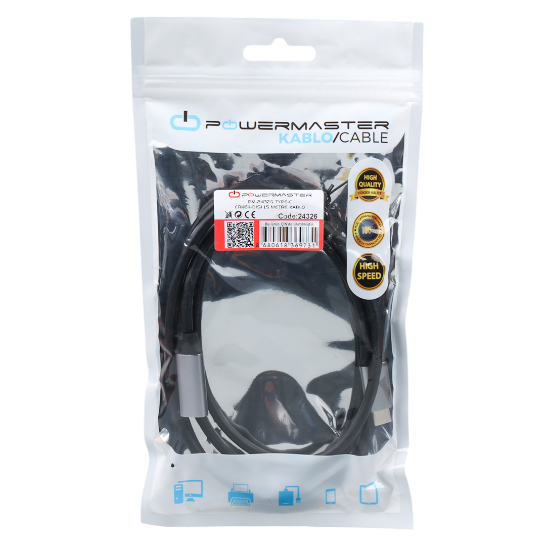 TYPE-C ERKEK-DİŞİ 1.5 METRE KABLO