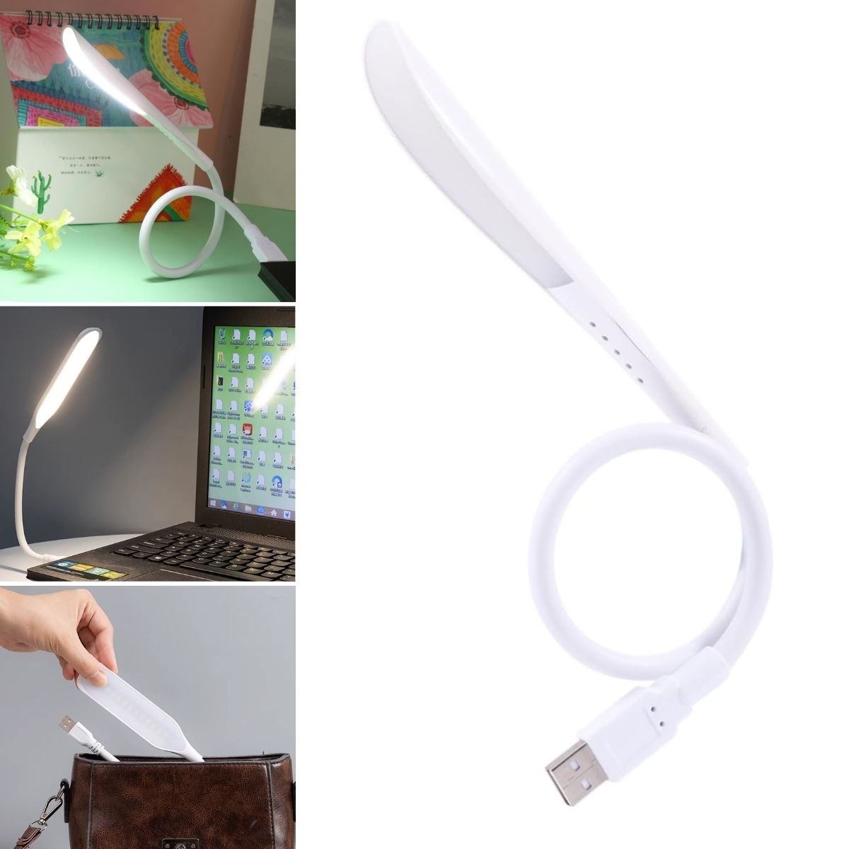 USB Girişli 14 Ledli 3 Kademeli Dokunmatik Masa/Kitap Okuma Lambası Ledi Beyaz