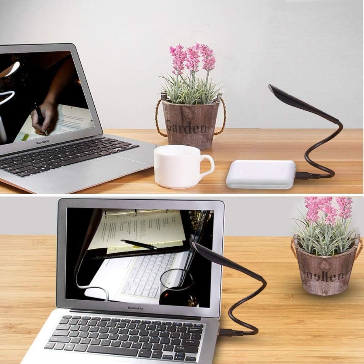 USB Girişli 14 Ledli 3 Kademeli Dokunmatik Masa/Kitap Okuma Lambası Ledi Siyah