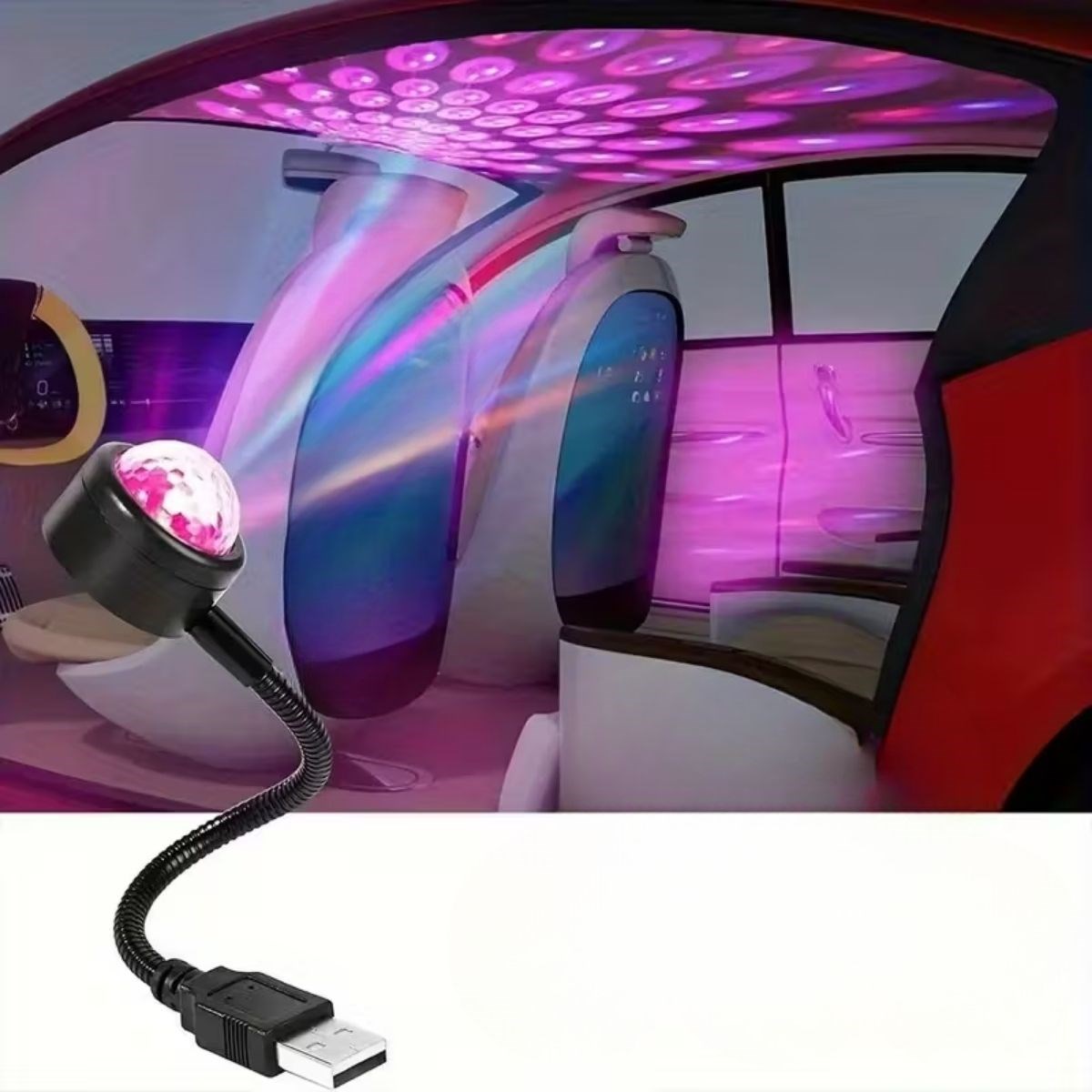 USB Sese Duyarlı 8 Farklı Mod Işıklı LED Atmosfer Işığı – Ambiyans Aydınlatması