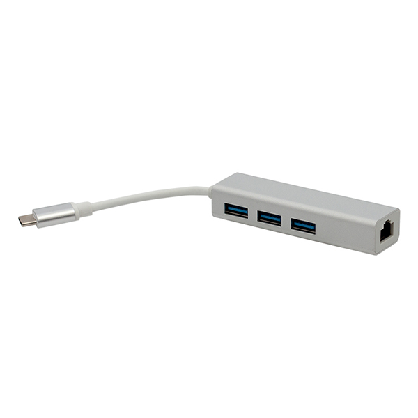 USB TYPE-C 3.0 3 PORT HUB + GIGABIT ETHERNET ADAPTÖR