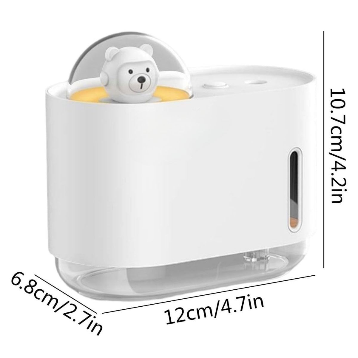 Uzay Ayısı 300 ML USB Hava Nemlendirici – LED Işıklı Masaüstü Buhar Makinesi, Yatak Odası &amp; Çocuk Odası İçin Ortam Nemlendirici