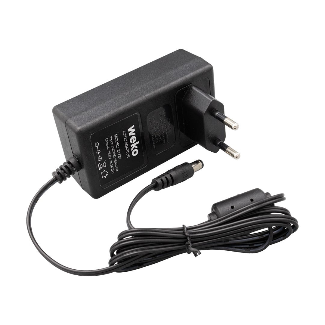 16.8 VOLT - 2 AMPER 5.5*2.5 UÇLU KIRMIZI YEŞİL LEDLİ PRİZ TİPİ ŞARJ ADAPTÖRÜ