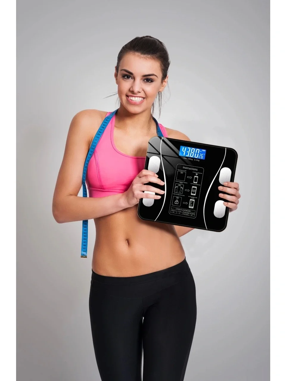 Yağ Ölçer Fonksiyonlu Dijital Baskül Elektronik Tartı Akıllı Bluetooth Lcd Dijital Ekran Ev Vücut