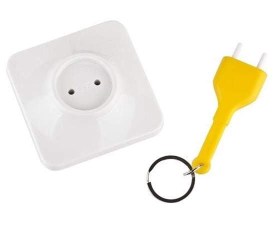 Yapışkanlı Priz Görünümlü Kapı Duvar Tipi Anahtarlık Askılık