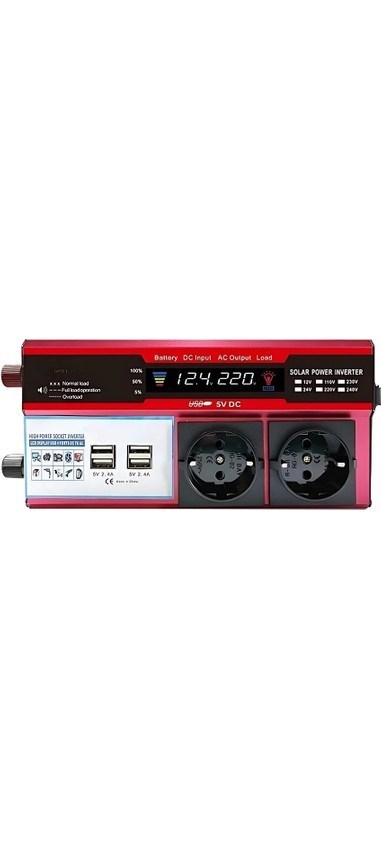 12v 2000w Modifiye Sinüs İnverter Araç Ve Güneş Enerjisi Uyumlu, Çift Usb, Çift Priz Ve Çakmaklık Epilons