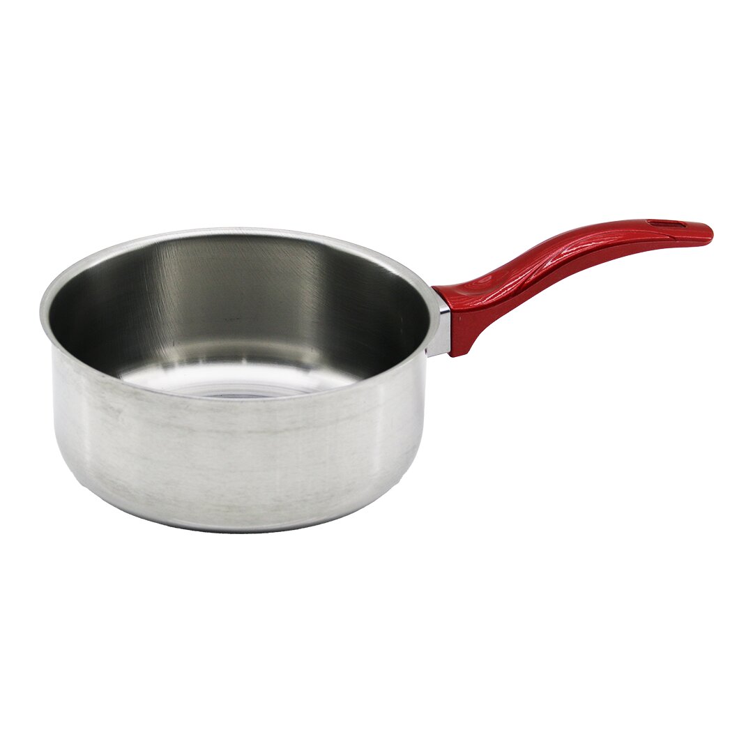 14CM   KIRMIZI PLASTİK KULP   ÇELİK  SOS TAVA