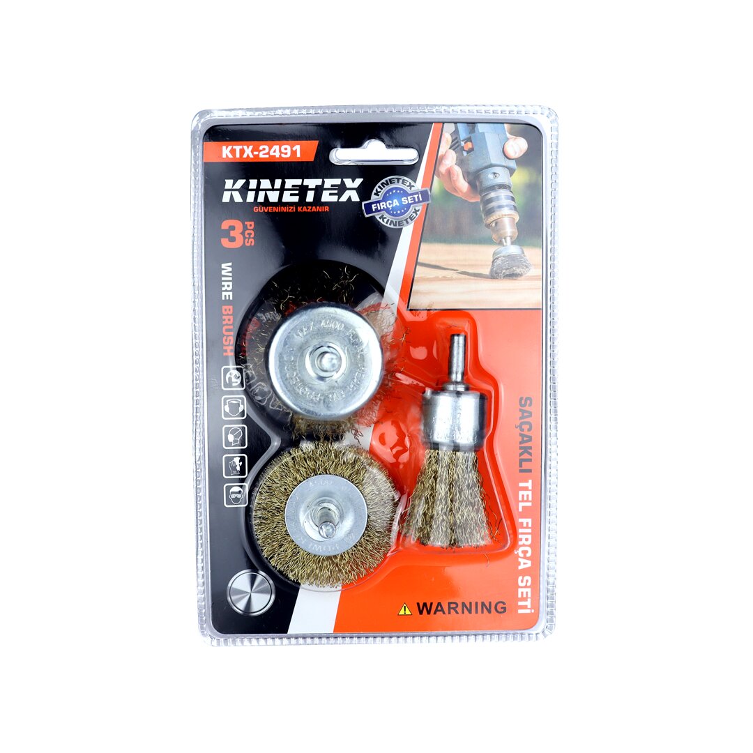 3PCS  SAÇAKLI TEL FIRÇA SETİ