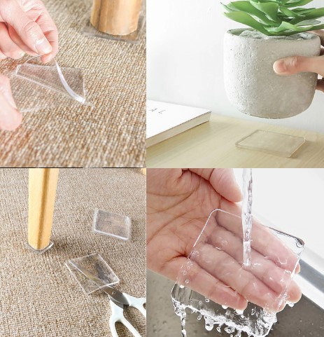 4 Adet Silikon Şeffaf Zemin Koruyucu Kaydırmaz Dayanıklı Ped