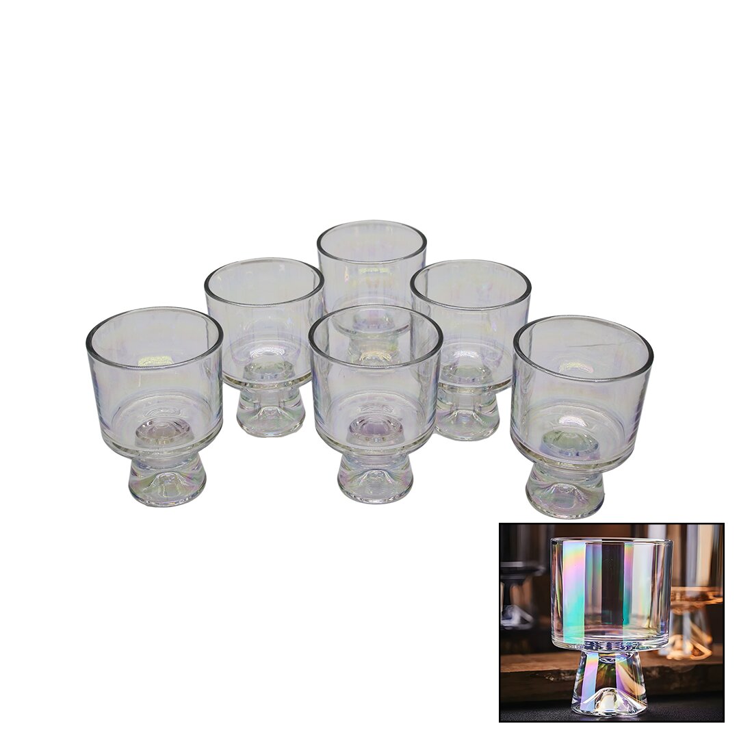 6 PARÇA KRİSTAL RENK CLOVER FLUENCE CAM KASE BARDAK