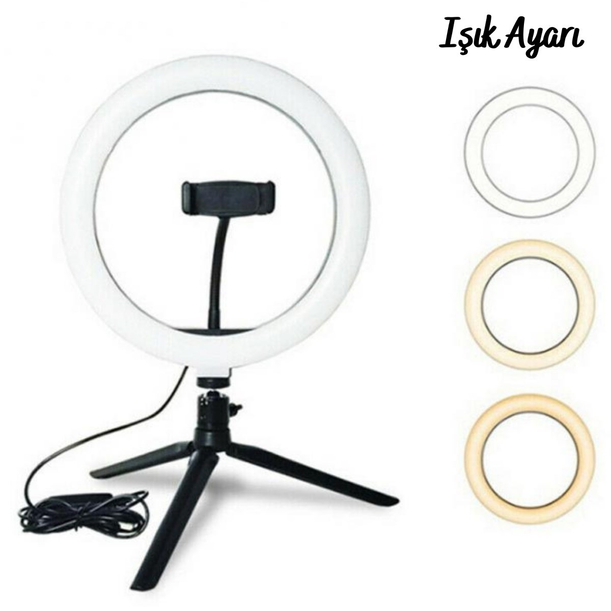 8inç 20cm Youtube Instagram Tiktok Selfie Stüdyo Video Fotoğraf Ring Light Tripod Led Halka Işık