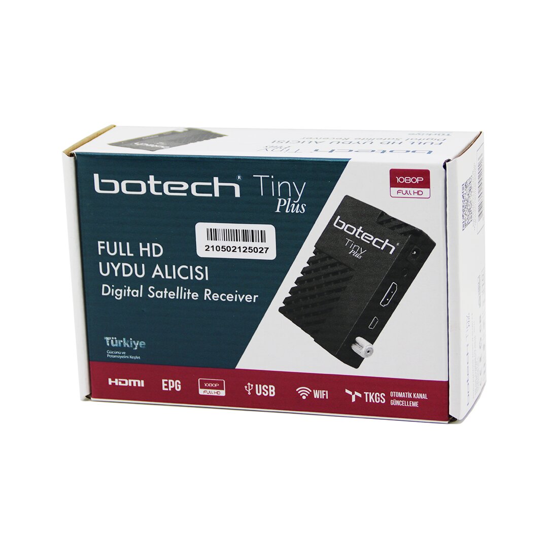 BOTECH TİNY PLUS FULL HD DİJİTAL UYDU ALICISI 1080P - HDMI - USB - WIFI - EPG - OTOMATİK KANAL GÜNCELLEME