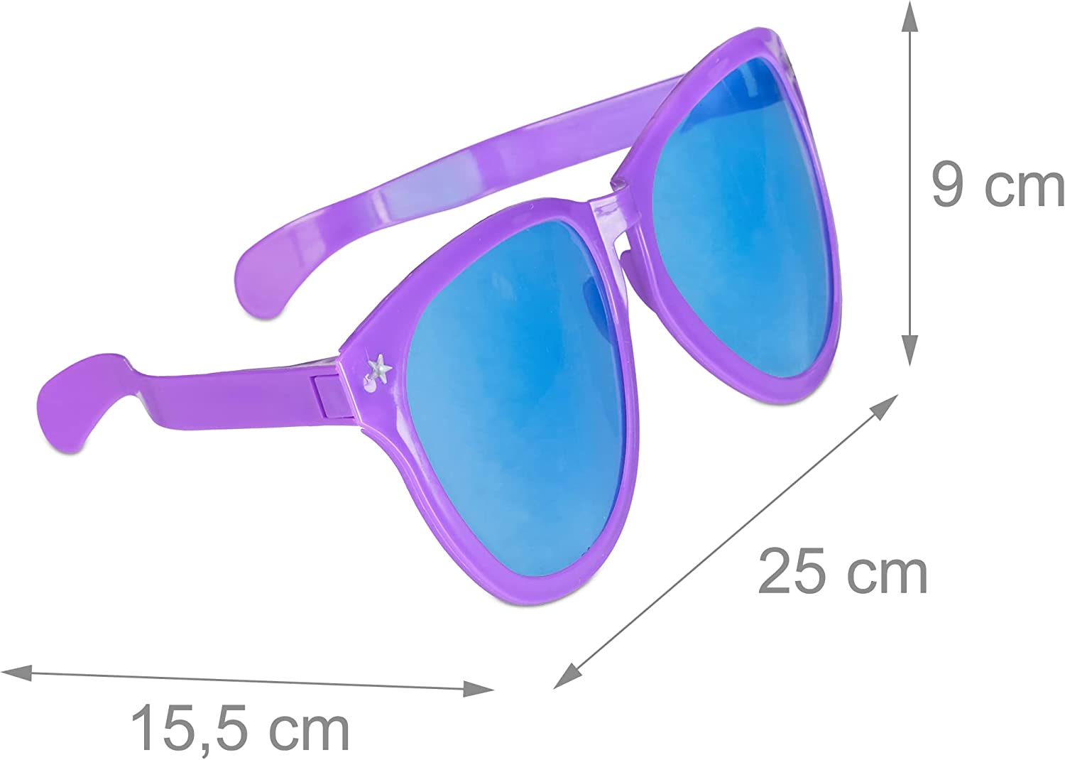 Büyük Parti Gözlüğü Rengarenk 12 Adet 27x9 cm