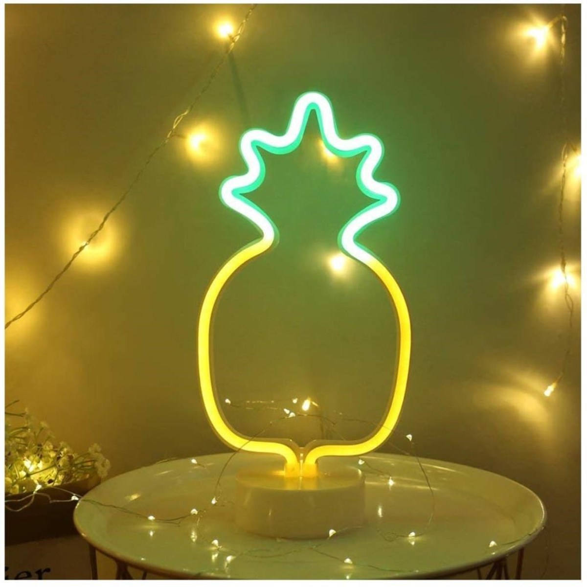 Dekoratif Ananaslı Neon Led Masa Ve Gece Lambası Hediyelik Lamba