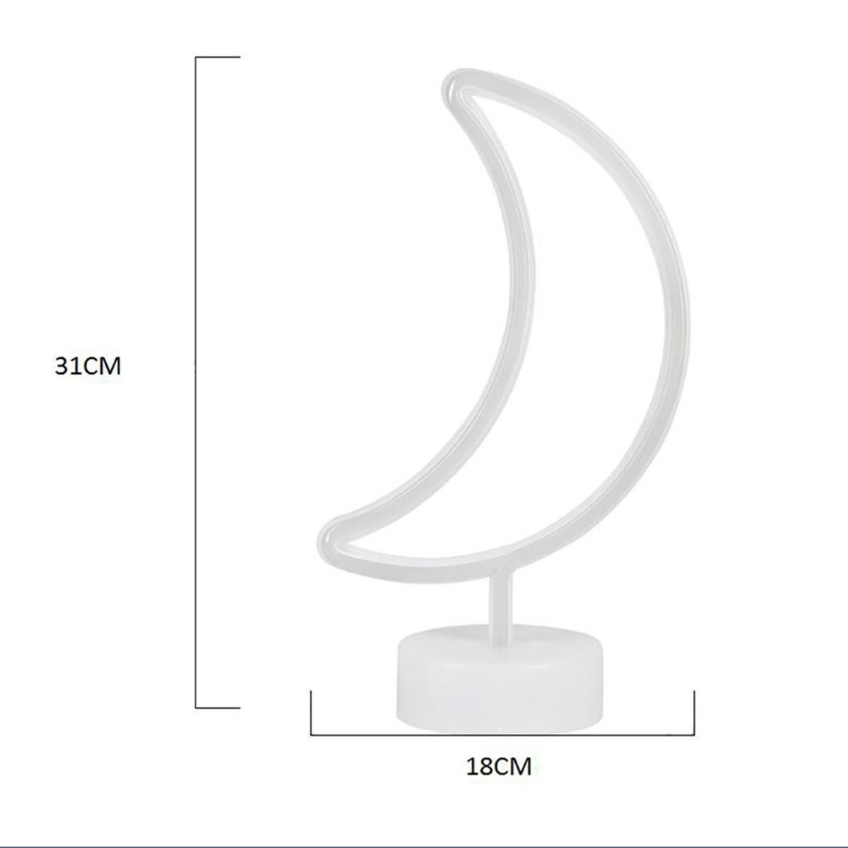 Dekoratif Pilli Ay Tasarımlı 3D Neon Led Masa Ve Gece Lambası