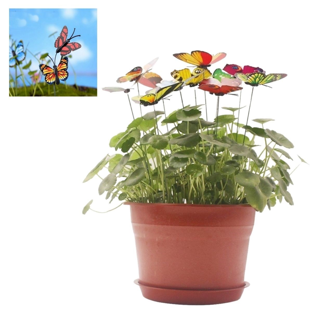 Dekoratif Saksı Duvar Perde Süs Kelebekleri Büyük Boy 5 Adet