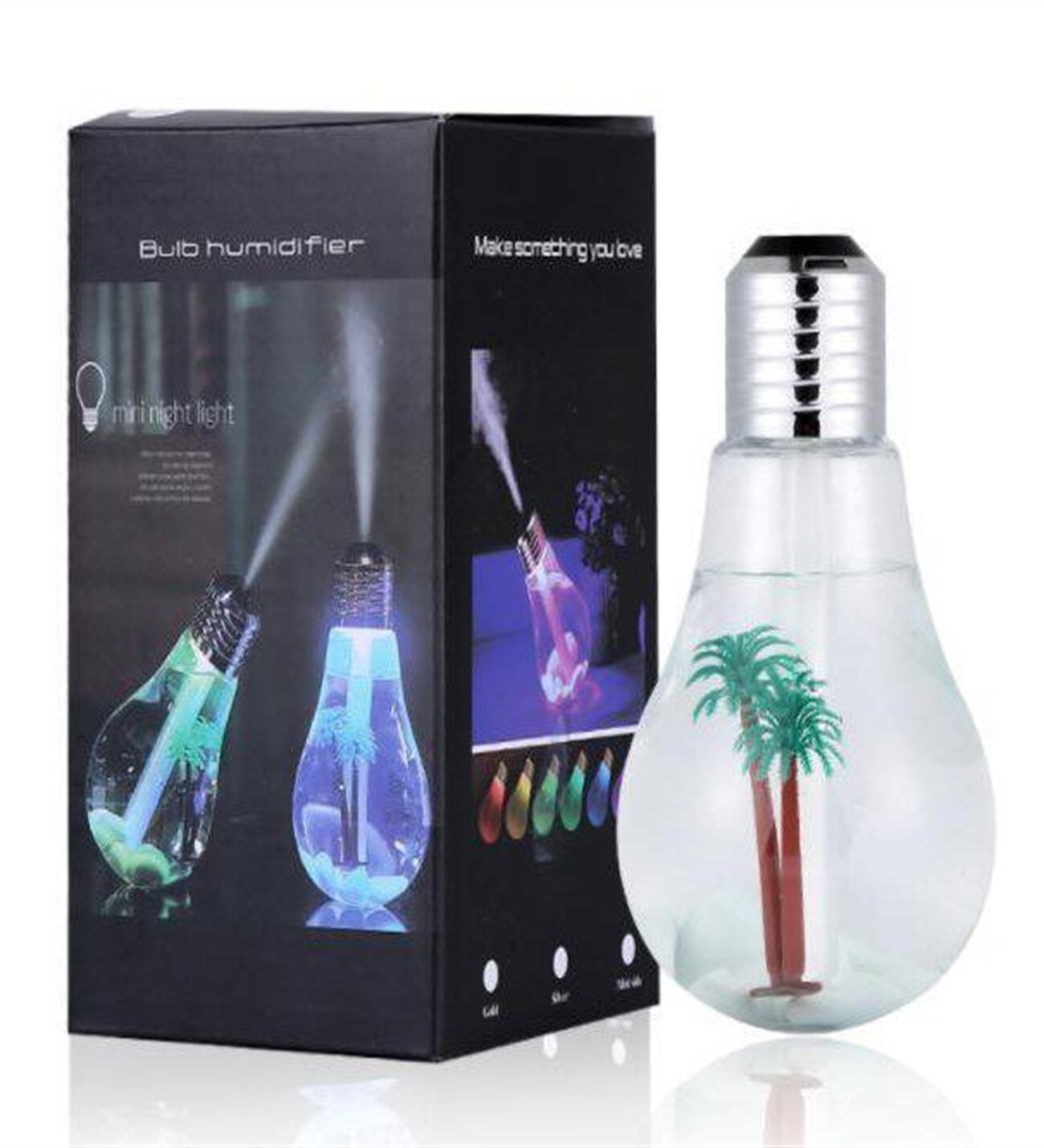 Hava Nemlendirici Ampul Görünümlü Hazneli Buhar Makinesi 400 ml.