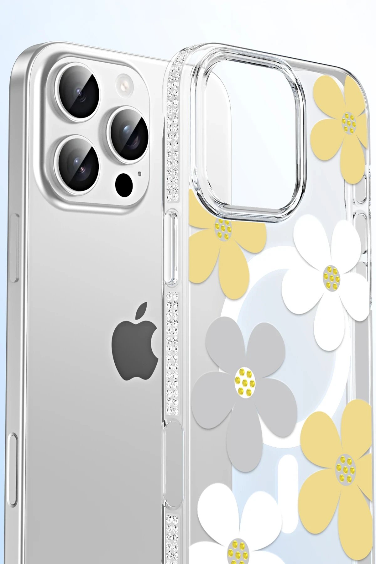 Joko Apple iPhone 16 Pro Floral Magsafe Kapak - Beyaz