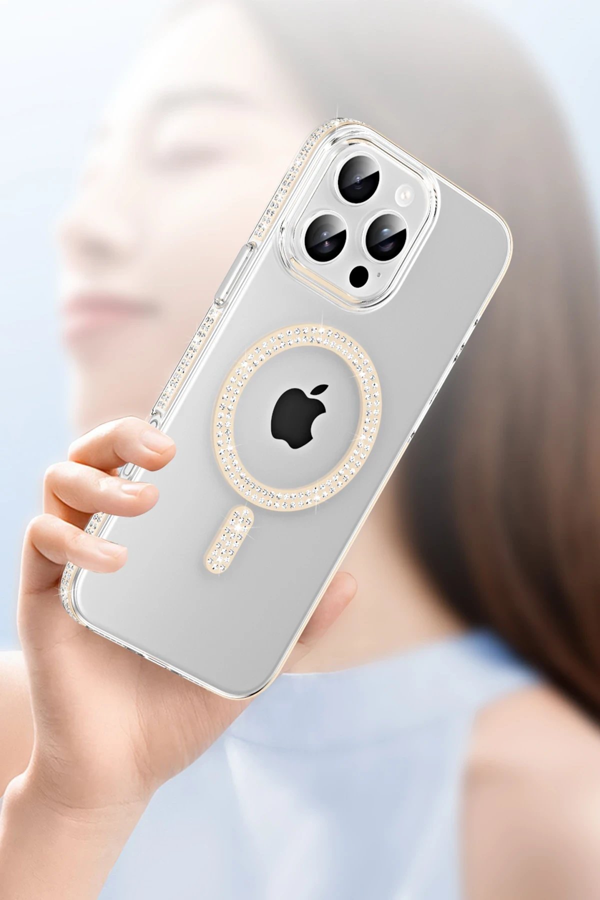 Joko Apple iPhone 16 Pro Max Move Taşlı Magsafe Kapak - Natural Grey