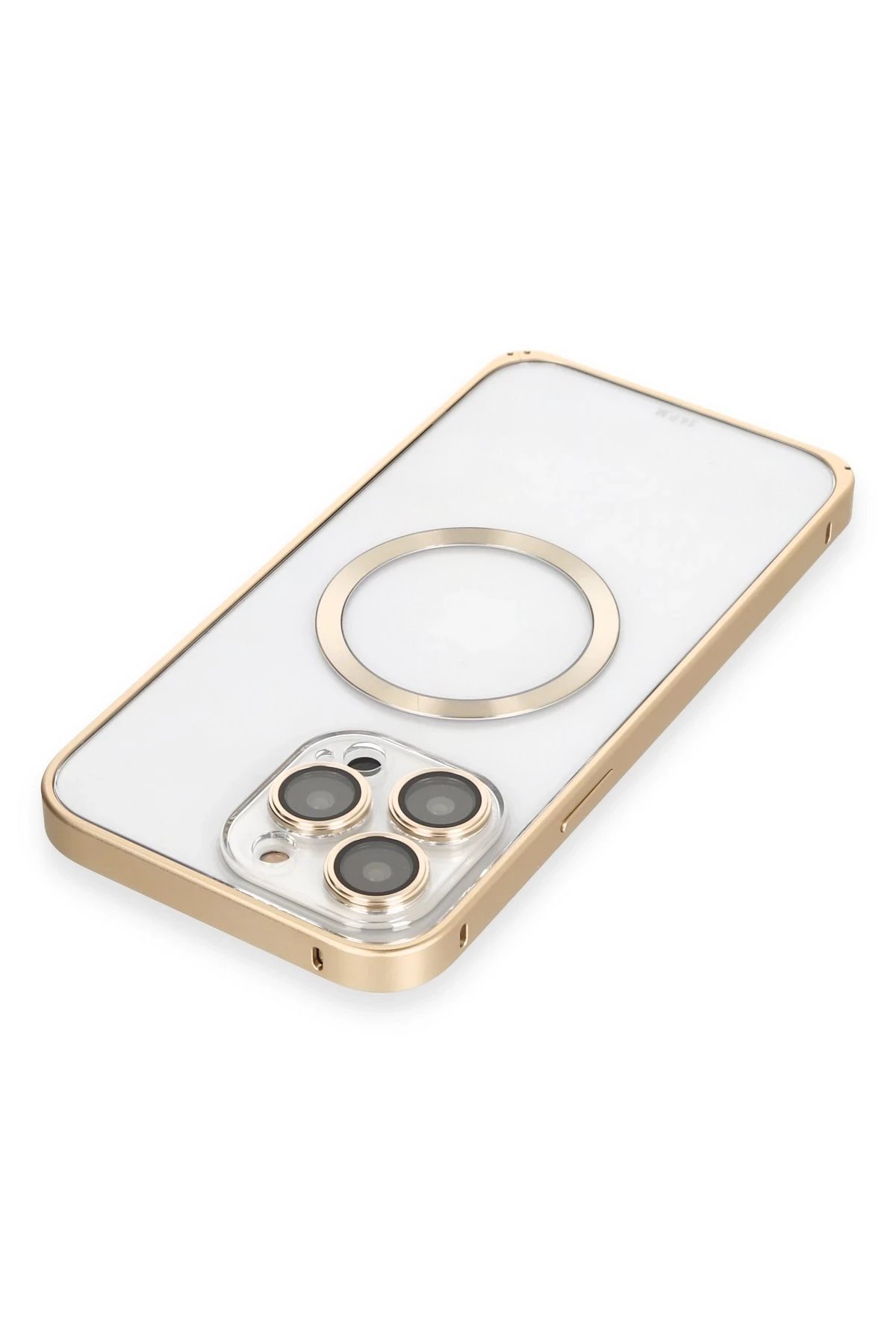 Joko iPhone 14 Pro Kılıf Metal Bumper Magneticsafe Kapak - Gold