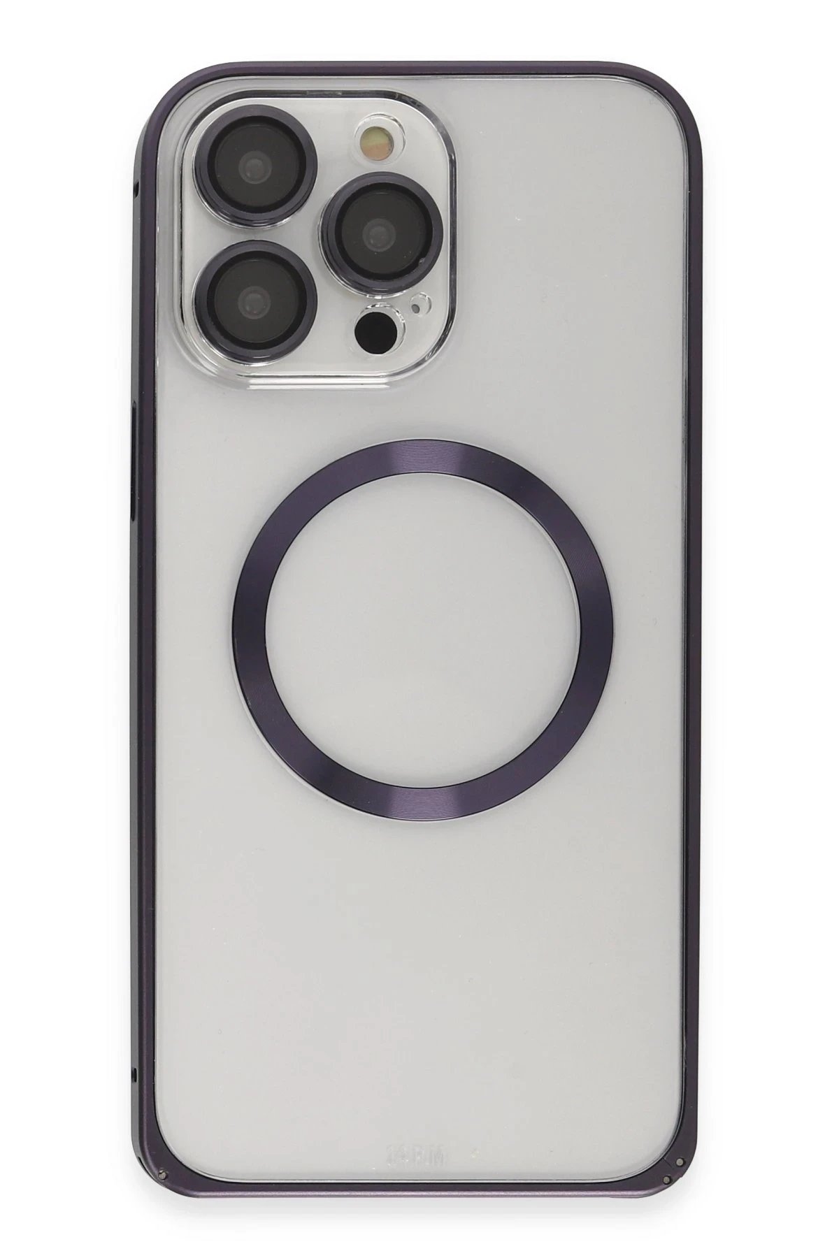 Joko iPhone 14 Pro Max Kılıf Metal Bumper Magneticsafe Kapak - Derin Mor