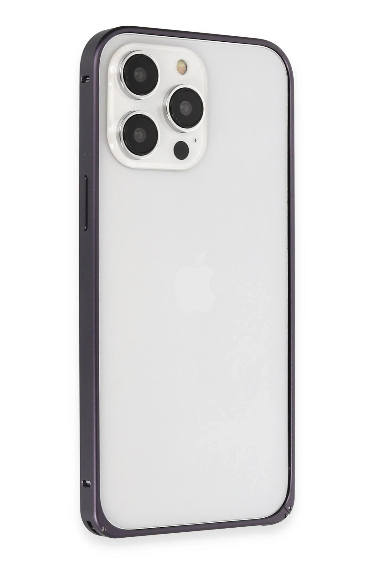 Joko iPhone 14 Pro Max Kılıf Metal Bumper Magneticsafe Kapak - Derin Mor