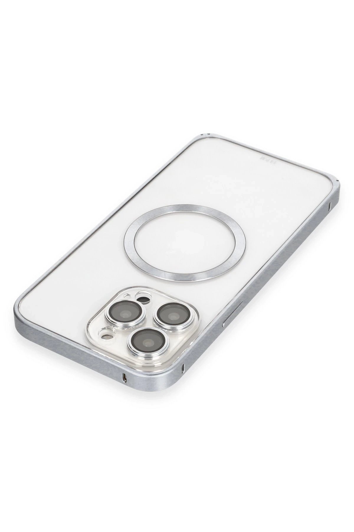 Joko iPhone 15 Pro Max Kılıf Metal Bumper Magneticsafe Kapak - Gri