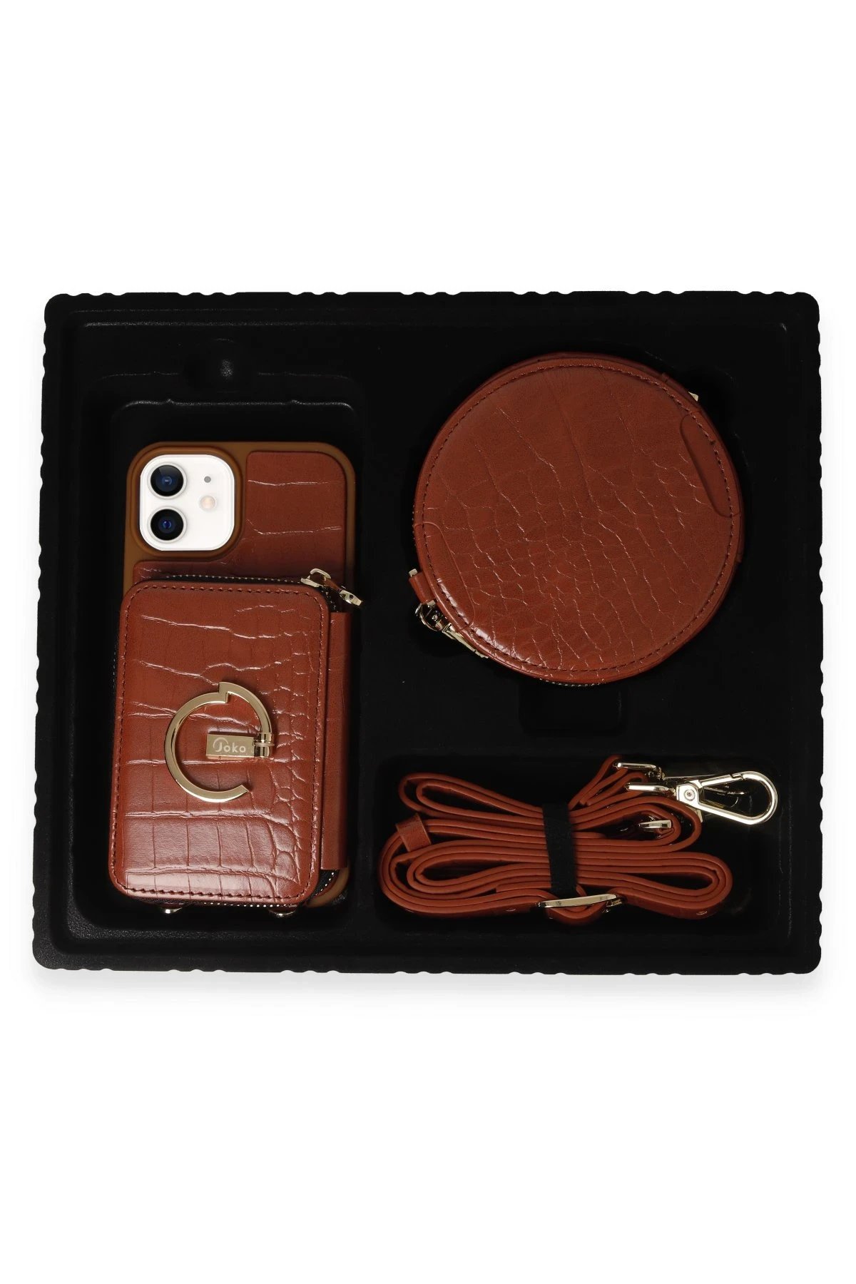 Joko iPhone 11 Kılıf Ermes Kapak - Kahverengi