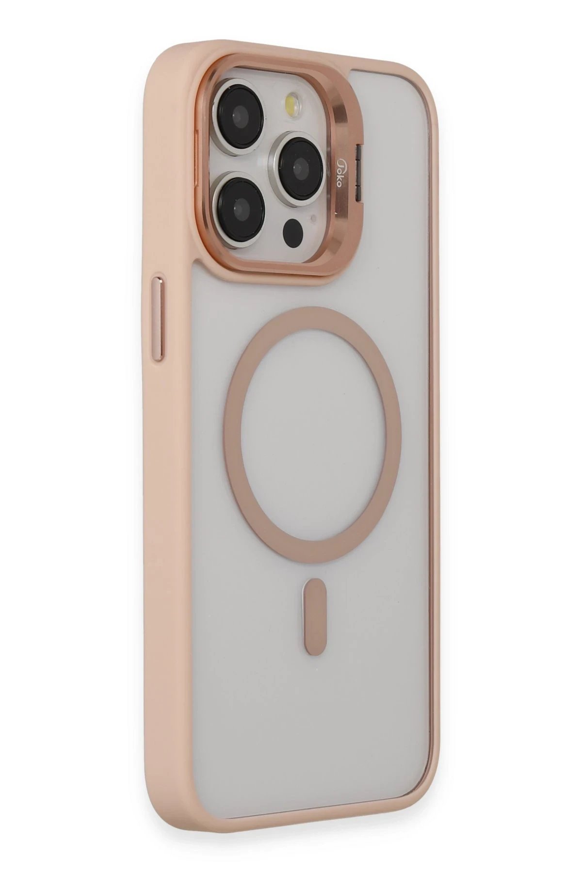 Joko iPhone 15 Pro Max Kılıf Roblox Lens Magsafe Standlı Kapak - Pudra