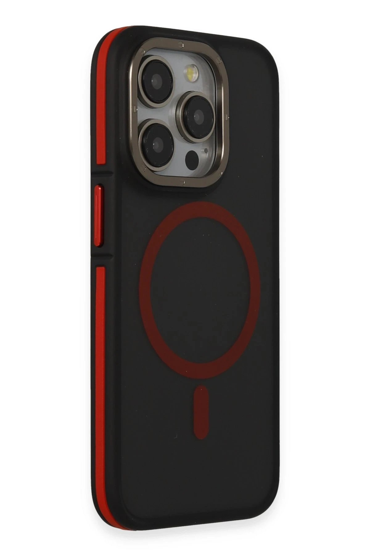 Joko iPhone 15 Pro Max Rocky Magsafe Kapak - Siyah-Kırmızı