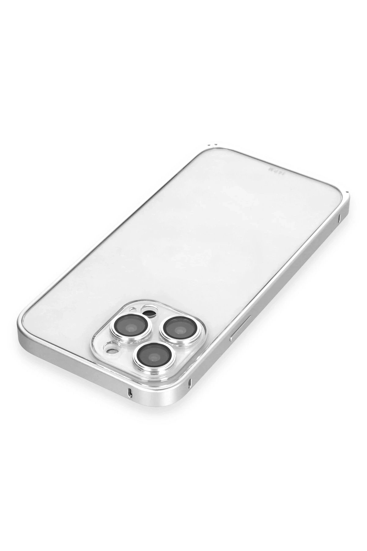 Joko iPhone 15 Pro Max Metal Bumper Mat Kapak - Gümüş