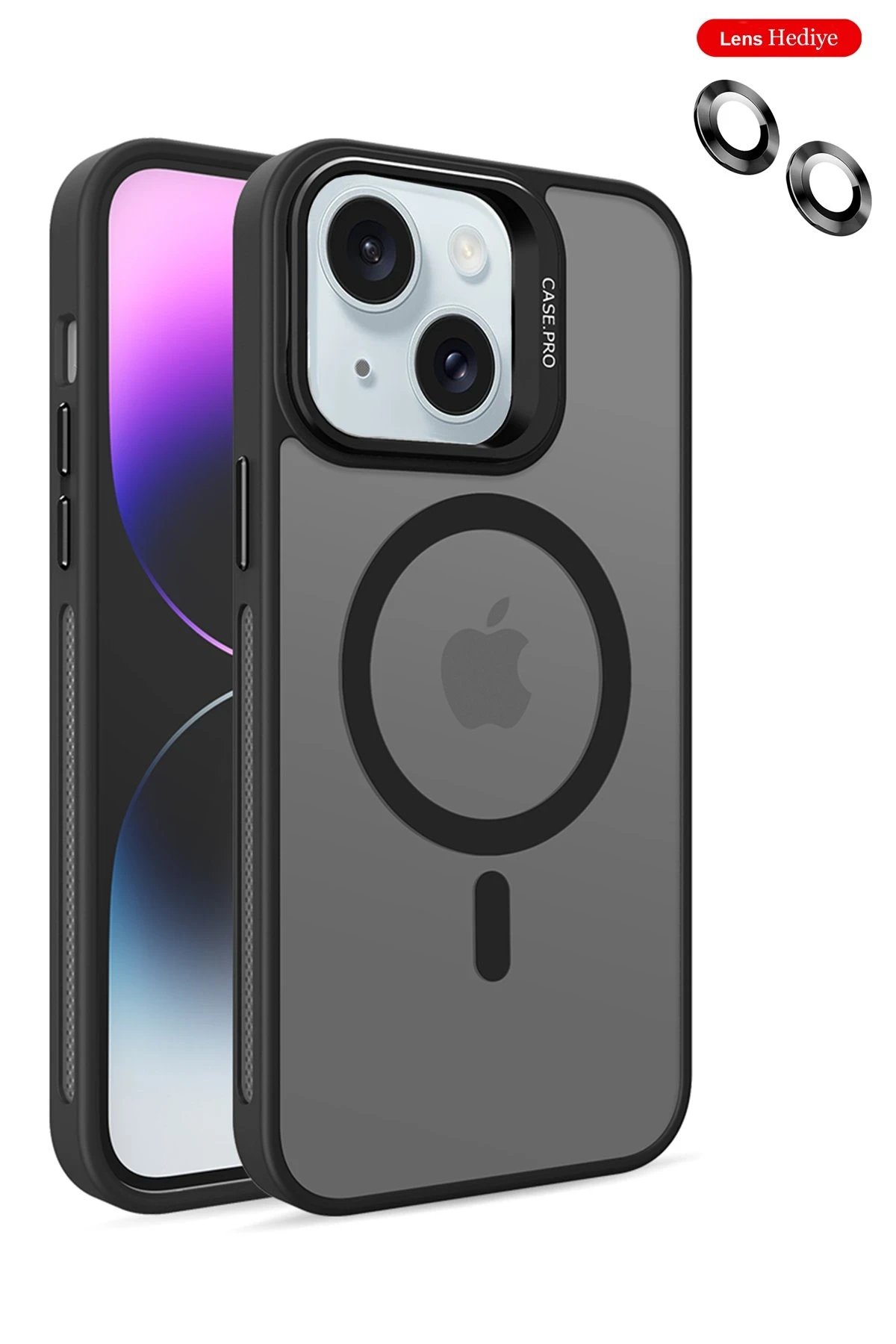 Joko iPhone 14 Kılıf Flet Lens Magsafe Kapak - Siyah