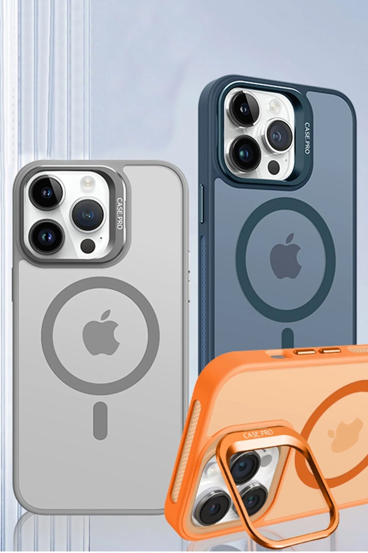 Joko iPhone 14 Kılıf Flet Lens Magsafe Kapak - Turuncu