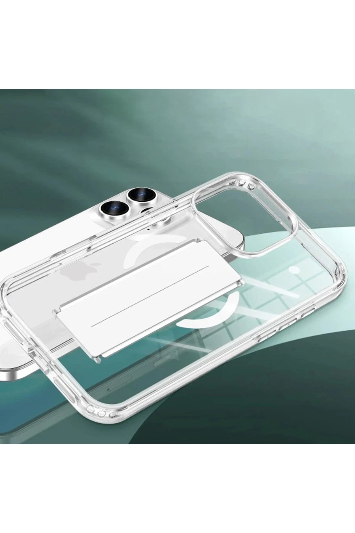 Joko iPhone 15 Kılıf Alfa Magsafe Standlı Kapak - Şeffaf